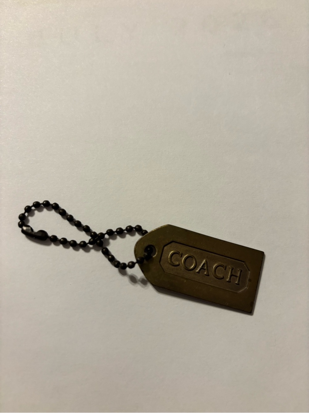 Vintage Coach Metal Tag Brass “As Is”  with Vintage Patina 1.5”